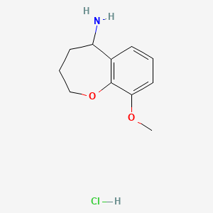 molecular formula C11H16ClNO2 B2627131 9-Methoxy-2,3,4,5-tetrahydro-1-benzoxepin-5-amine hydrochloride CAS No. 2089277-29-0