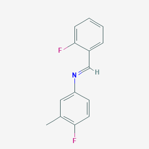 molecular formula C14H11F2N B2627149 4-fluoro-N-[(E)-(2-fluorophenyl)methylidene]-3-methylaniline CAS No. 329699-40-3