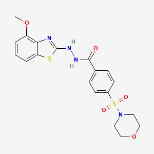 molecular formula C19H20N4O5S2 B2627164 N'-(4-methoxybenzo[d]thiazol-2-yl)-4-(morpholinosulfonyl)benzohydrazide CAS No. 851978-28-4