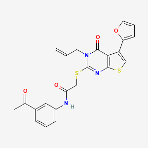 molecular formula C23H19N3O4S2 B2627184 N-(3-acetylphenyl)-2-{[5-(furan-2-yl)-4-oxo-3-(prop-2-en-1-yl)-3H,4H-thieno[2,3-d]pyrimidin-2-yl]sulfanyl}acetamide CAS No. 557752-95-1