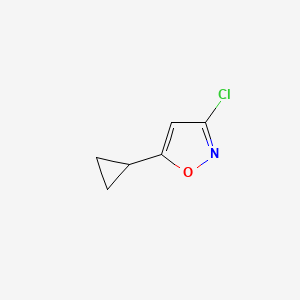 molecular formula C6H6ClNO B2627225 3-Chloro-5-cyclopropyl-1,2-oxazole CAS No. 1785423-66-6