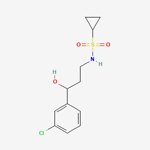 molecular formula C12H16ClNO3S B2627272 N-[3-(3-chlorophenyl)-3-hydroxypropyl]cyclopropanesulfonamide CAS No. 2034606-53-4