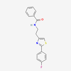 molecular formula C18H15FN2OS B2627296 N-{2-[2-(4-fluorophenyl)-1,3-thiazol-4-yl]ethyl}benzamide CAS No. 896606-78-3