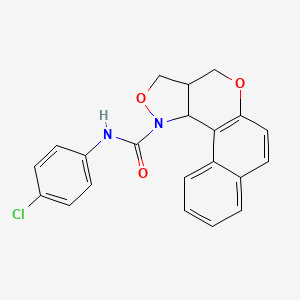 molecular formula C21H17ClN2O3 B2627344 N-(4-chlorophenyl)-3a,11c-dihydro-3H-benzo[5,6]chromeno[4,3-c]isoxazole-1(4H)-carboxamide CAS No. 477853-74-0