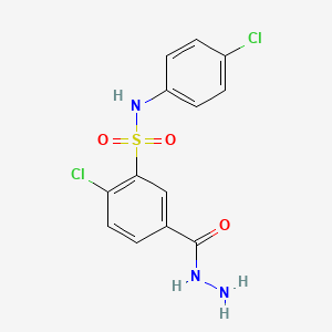 B2627353 2-chloro-N-(4-chlorophenyl)-5-(hydrazinecarbonyl)benzene-1-sulfonamide CAS No. 327086-79-3