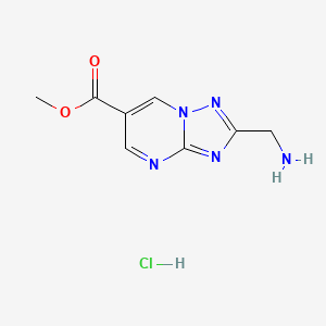 molecular formula C8H10ClN5O2 B2627361 Methyl 2-(aminomethyl)-[1,2,4]triazolo[1,5-a]pyrimidine-6-carboxylate hydrochloride CAS No. 2413874-83-4