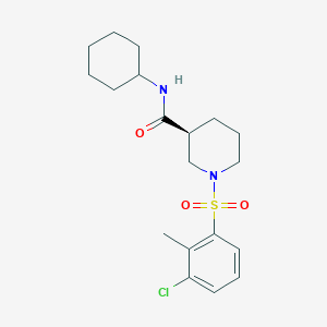 molecular formula C19H27ClN2O3S B2627368 (S)-1-((3-Chloro-2-methylphenyl)sulfonyl)-N-cyclohexylpiperidine-3-carboxamide CAS No. 872506-67-7