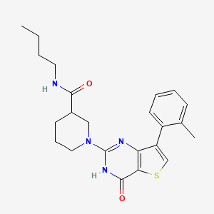 molecular formula C23H28N4O2S B2627377 N-butyl-1-[7-(2-methylphenyl)-4-oxo-3,4-dihydrothieno[3,2-d]pyrimidin-2-yl]piperidine-3-carboxamide CAS No. 1243062-31-8
