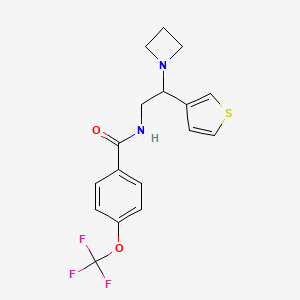 molecular formula C17H17F3N2O2S B2627379 N-(2-(azetidin-1-yl)-2-(thiophen-3-yl)ethyl)-4-(trifluoromethoxy)benzamide CAS No. 2034567-86-5
