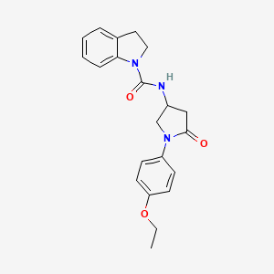 molecular formula C21H23N3O3 B2627391 N-(1-(4-ethoxyphenyl)-5-oxopyrrolidin-3-yl)indoline-1-carboxamide CAS No. 894015-44-2