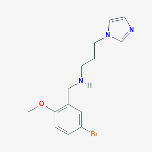molecular formula C14H18BrN3O B262742 N-(5-bromo-2-methoxybenzyl)-3-(1H-imidazol-1-yl)propan-1-amine 