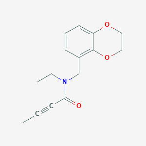 molecular formula C15H17NO3 B2627420 N-(2,3-Dihydro-1,4-benzodioxin-5-ylmethyl)-N-ethylbut-2-ynamide CAS No. 2411301-89-6