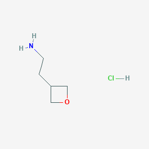 molecular formula C5H12ClNO B2627421 2-(Oxetan-3-yl)ethanamine hydrochloride CAS No. 1253526-92-9