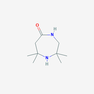 molecular formula C9H18N2O B2627422 2,2,7,7-Tetramethyl-1,4-diazepan-5-one CAS No. 34392-00-2