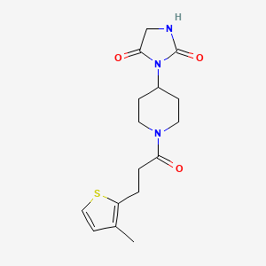 3-(1-(3-(3-Methylthiophen-2-yl)propanoyl)piperidin-4-yl)imidazolidine-2,4-dione