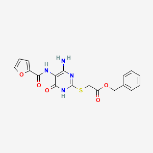 Benzyl 2-((4-amino-5-(furan-2-carboxamido)-6-oxo-1,6-dihydropyrimidin-2-yl)thio)acetate