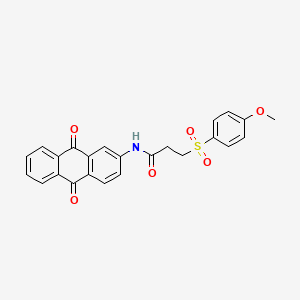 molecular formula C24H19NO6S B2627494 N-(9,10-dioxo-9,10-dihydroanthracen-2-yl)-3-((4-methoxyphenyl)sulfonyl)propanamide CAS No. 922985-23-7