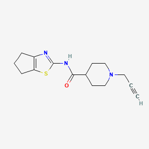 molecular formula C15H19N3OS B2627507 N-{4H,5H,6H-cyclopenta[d][1,3]thiazol-2-yl}-1-(prop-2-yn-1-yl)piperidine-4-carboxamide CAS No. 1797036-47-5