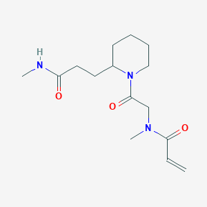 molecular formula C15H25N3O3 B2627528 N-Methyl-3-[1-[2-[methyl(prop-2-enoyl)amino]acetyl]piperidin-2-yl]propanamide CAS No. 2201287-07-0