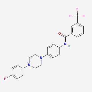 molecular formula C24H21F4N3O B2627564 N-{4-[4-(4-fluorophenyl)piperazin-1-yl]phenyl}-3-(trifluoromethyl)benzamide CAS No. 303151-19-1