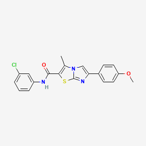 molecular formula C20H16ClN3O2S B2627569 N-(3-chlorophenyl)-6-(4-methoxyphenyl)-3-methylimidazo[2,1-b][1,3]thiazole-2-carboxamide CAS No. 951498-13-8
