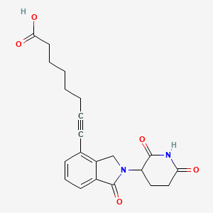 molecular formula C21H22N2O5 B2627582 Lenalidomide-acetylene-C5-COOH 