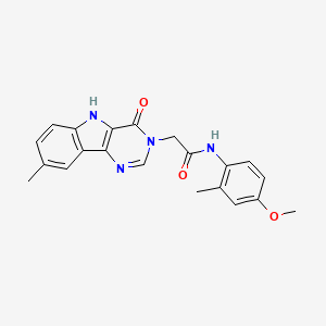 molecular formula C21H20N4O3 B2627595 N-(4-methoxy-2-methylphenyl)-2-{8-methyl-4-oxo-3H,4H,5H-pyrimido[5,4-b]indol-3-yl}acetamide CAS No. 1105215-89-1