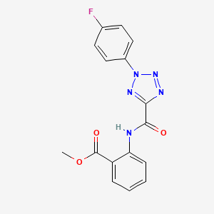 molecular formula C16H12FN5O3 B2627658 methyl 2-(2-(4-fluorophenyl)-2H-tetrazole-5-carboxamido)benzoate CAS No. 1396784-57-8