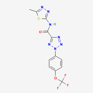 molecular formula C12H8F3N7O2S B2627666 N-(5-methyl-1,3,4-thiadiazol-2-yl)-2-(4-(trifluoromethoxy)phenyl)-2H-tetrazole-5-carboxamide CAS No. 1396882-69-1