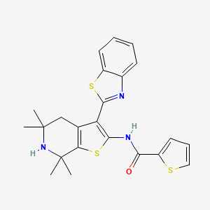 N-(3-(benzo[d]thiazol-2-yl)-5,5,7,7-tetramethyl-4,5,6,7-tetrahydrothieno[2,3-c]pyridin-2-yl)thiophene-2-carboxamide