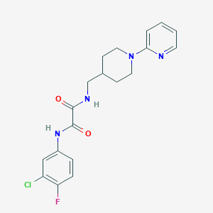 B2627672 N1-(3-chloro-4-fluorophenyl)-N2-((1-(pyridin-2-yl)piperidin-4-yl)methyl)oxalamide CAS No. 1234884-80-0
