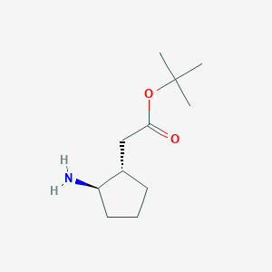 molecular formula C11H21NO2 B2627674 Tert-butyl 2-[(1S,2R)-2-aminocyclopentyl]acetate CAS No. 2008754-26-3