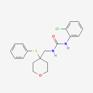 B2627690 1-(2-chlorophenyl)-3-((4-(phenylthio)tetrahydro-2H-pyran-4-yl)methyl)urea CAS No. 1797956-90-1