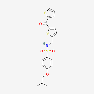 molecular formula C20H21NO4S3 B2627784 4-(2-methylpropoxy)-N-{[5-(thiophene-2-carbonyl)thiophen-2-yl]methyl}benzene-1-sulfonamide CAS No. 1421484-62-9