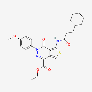 molecular formula C25H29N3O5S B2627786 ethyl 5-(3-cyclohexylpropanamido)-3-(4-methoxyphenyl)-4-oxo-3H,4H-thieno[3,4-d]pyridazine-1-carboxylate CAS No. 851951-64-9