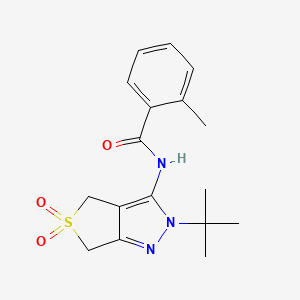 N-(2-tert-butyl-5,5-dioxo-4,6-dihydrothieno[3,4-c]pyrazol-3-yl)-2-methylbenzamide