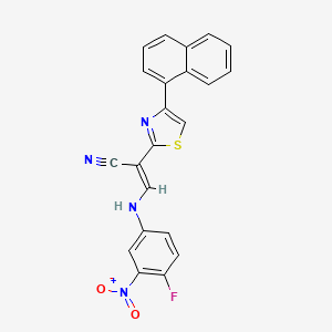 (2E)-3-[(4-fluoro-3-nitrophenyl)amino]-2-[4-(naphthalen-1-yl)-1,3-thiazol-2-yl]prop-2-enenitrile