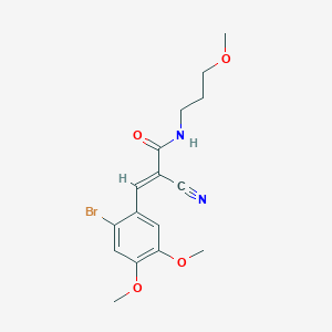 (E)-3-(2-bromo-4,5-dimethoxyphenyl)-2-cyano-N-(3-methoxypropyl)prop-2-enamide