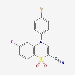 4-(4-bromophenyl)-6-fluoro-4H-1,4-benzothiazine-2-carbonitrile 1,1-dioxide