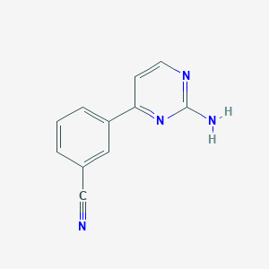 molecular formula C11H8N4 B2627833 3-(2-Amino-4-pyrimidinyl)benzenecarbonitrile CAS No. 866051-26-5