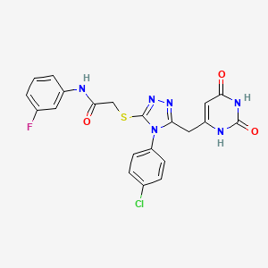 2-[[4-(4-chlorophenyl)-5-[(2,4-dioxo-1H-pyrimidin-6-yl)methyl]-1,2,4-triazol-3-yl]sulfanyl]-N-(3-fluorophenyl)acetamide