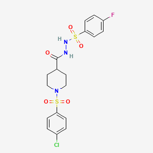 N'-({1-[(4-chlorophenyl)sulfonyl]-4-piperidinyl}carbonyl)-4-fluorobenzenesulfonohydrazide