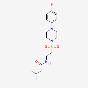 molecular formula C17H26FN3O3S B2627837 N-(2-((4-(4-fluorophenyl)piperazin-1-yl)sulfonyl)ethyl)-3-methylbutanamide CAS No. 897618-43-8