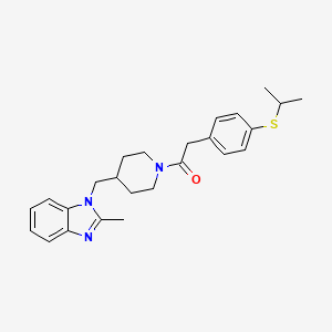 2-(4-(isopropylthio)phenyl)-1-(4-((2-methyl-1H-benzo[d]imidazol-1-yl)methyl)piperidin-1-yl)ethanone