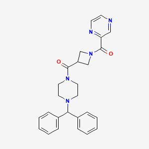 (4-Benzhydrylpiperazin-1-yl)(1-(pyrazine-2-carbonyl)azetidin-3-yl)methanone