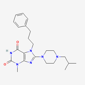 3-Methyl-8-[4-(2-methylpropyl)piperazin-1-yl]-7-(3-phenylpropyl)purine-2,6-dione