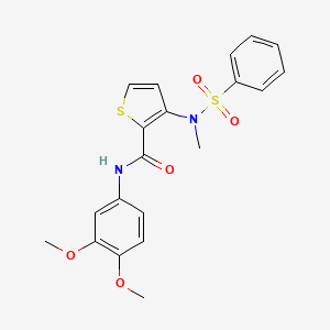 molecular formula C20H20N2O5S2 B2627887 N-(3,4-dimethoxyphenyl)-3-(N-methylbenzenesulfonamido)thiophene-2-carboxamide CAS No. 1115933-63-5