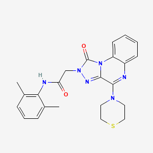 molecular formula C23H24N6O2S B2627890 N-(2,6-dimethylphenyl)-2-[1-oxo-4-(thiomorpholin-4-yl)-1H,2H-[1,2,4]triazolo[4,3-a]quinoxalin-2-yl]acetamide CAS No. 1189911-61-2