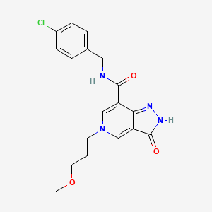 molecular formula C18H19ClN4O3 B2627905 N-(4-chlorobenzyl)-5-(3-methoxypropyl)-3-oxo-3,5-dihydro-2H-pyrazolo[4,3-c]pyridine-7-carboxamide CAS No. 1219901-70-8