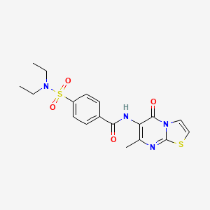 molecular formula C18H20N4O4S2 B2627906 4-(diethylsulfamoyl)-N-{7-methyl-5-oxo-5H-[1,3]thiazolo[3,2-a]pyrimidin-6-yl}benzamide CAS No. 942003-71-6